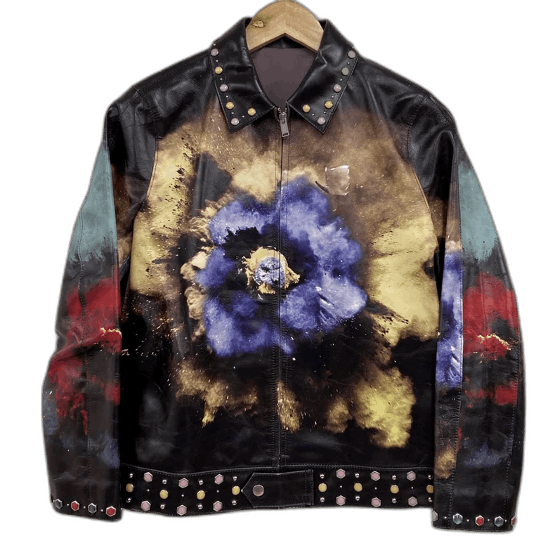 Undercover vibrant floral print leather jacket Size US M / EU 48-50 / 2 - 1 Thumbnail