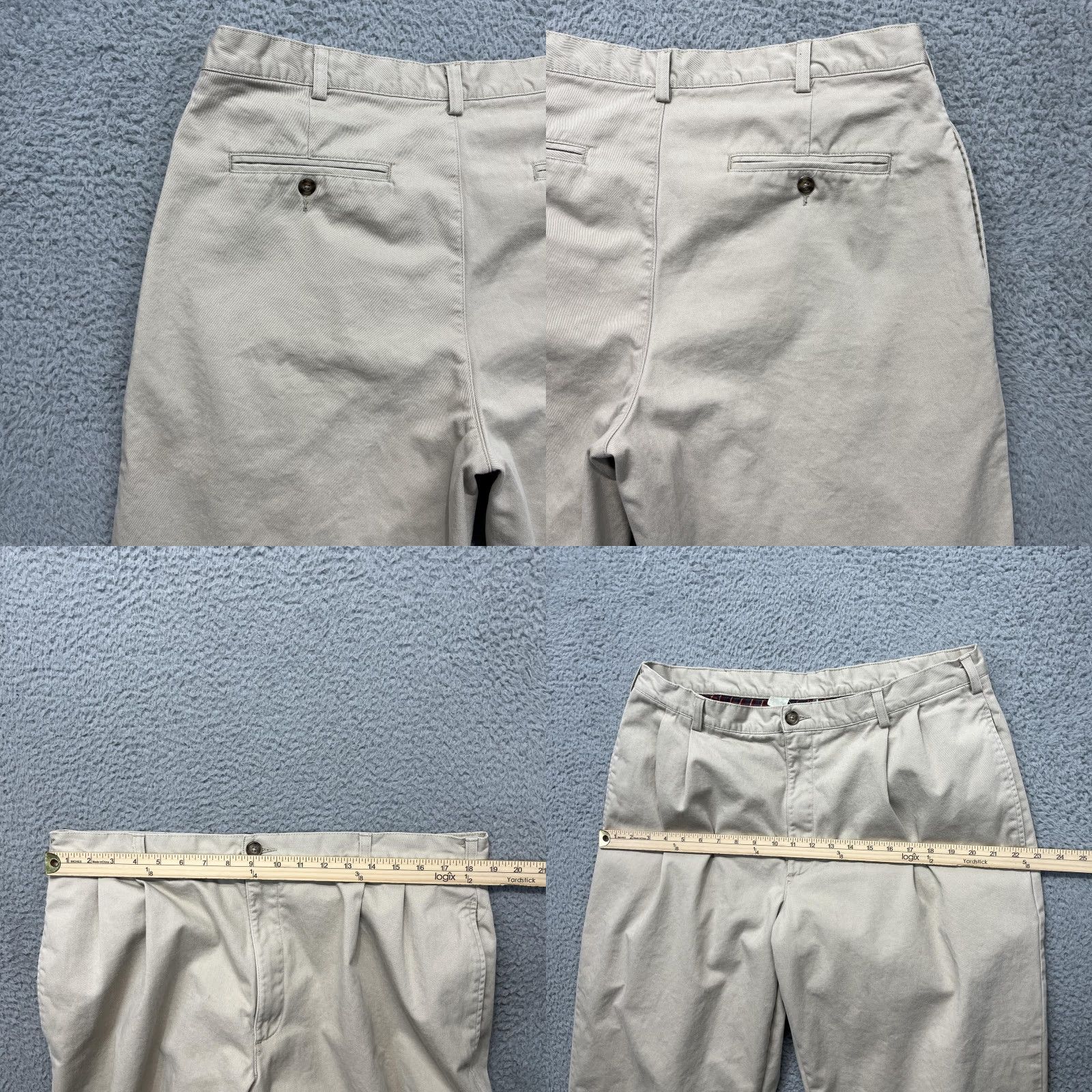 Vintage VINTAGE L.L. Bean Pants Mens 38x30 Khaki Flannel Lined Chino Pleated Beige Classic Sl... Size US 38 / EU 54 - 8 Thumbnail