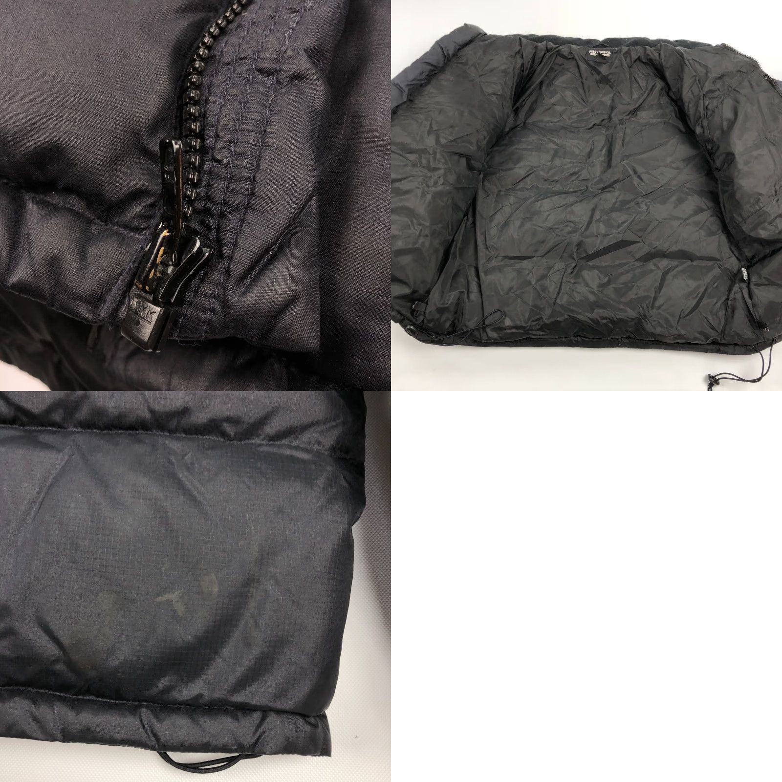Ralph Lauren VINTAGE Ralph Lauren Puffer Jacket Polo Jeans Co Black L Down Filled Zip Velcro Stand-Up Collar Logo Quilted 90s Felt Men JACKET Size US L / EU 52-54 / 3 - 8 Thumbnail