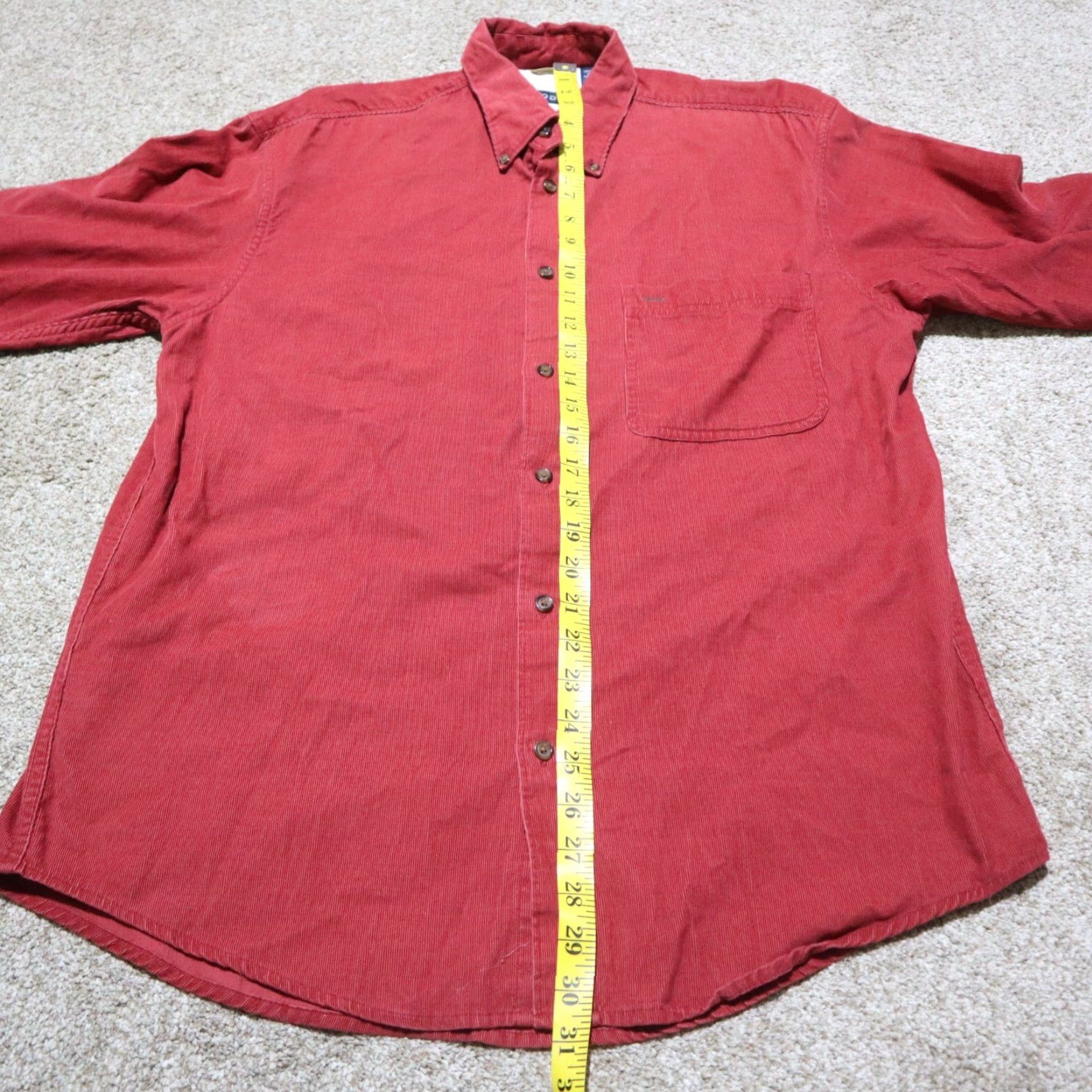 Izod IZOD Shirt Red Long Sleeve Button-Up 100% Cotton Adult Men's Size M Medium Size US M / EU 48-50 / 2 - 7 Thumbnail