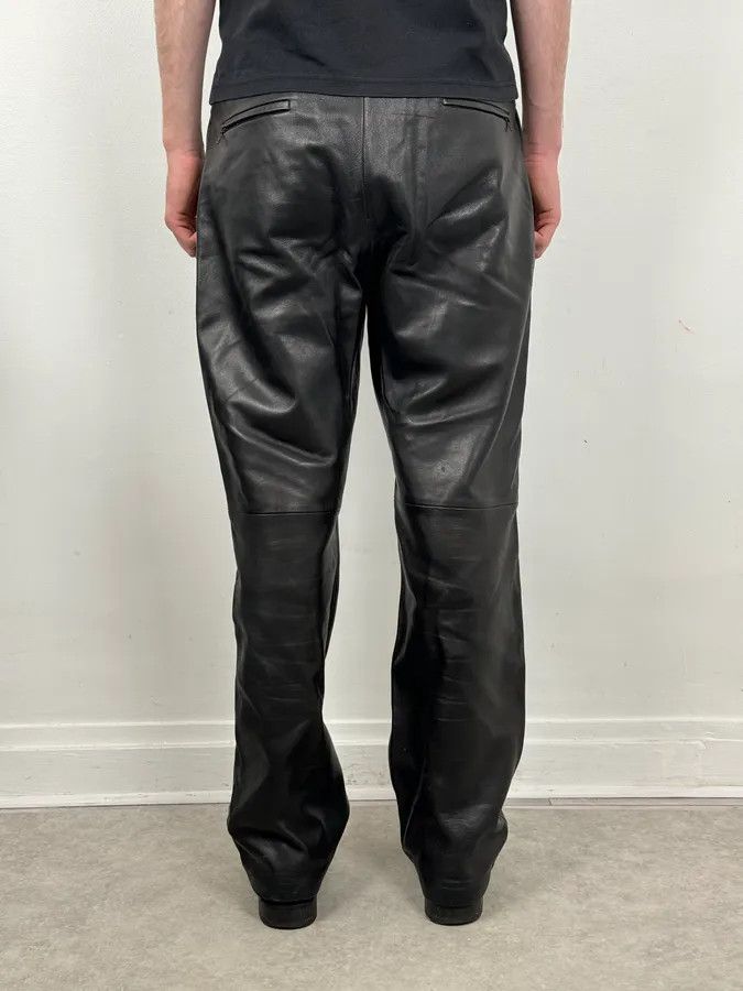 Jil Sander Jil Sander Black Leather Premium Biker Pants Size US 31 - 4 Thumbnail
