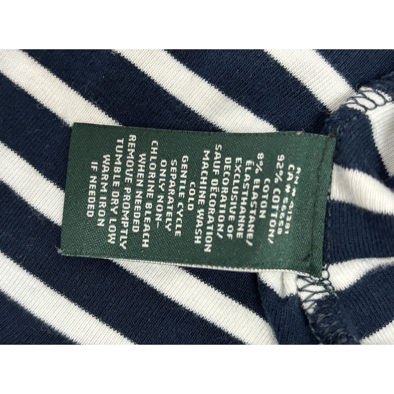 Lauren Ralph Lauren Lauren by Ralph Lauren Navy/White Striped Top T-Shirt Sz XL Size XL / US 12-14 / IT 48-50 - 4 Thumbnail