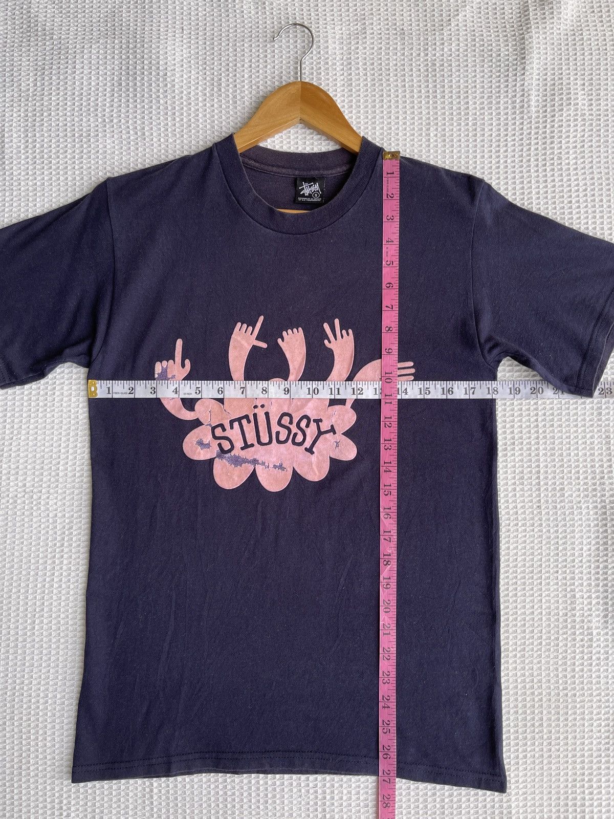 Stussy Rare🔥Vintage STUSSY Big Logo Finger T Shirt Size US S / EU 44-46 / 1 - 6 Thumbnail