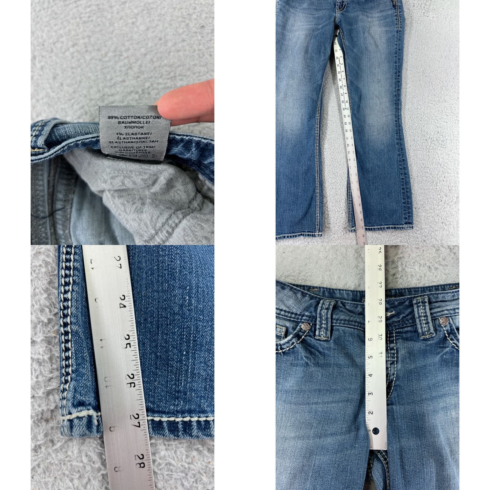 Silver Jeans Co. Silver Jeans Womens Bootcut Jeans 30 Blue Denim 90s Style Regular Fit Stretch Pockets Size 30" / US 8 / IT 44 - 8 Thumbnail