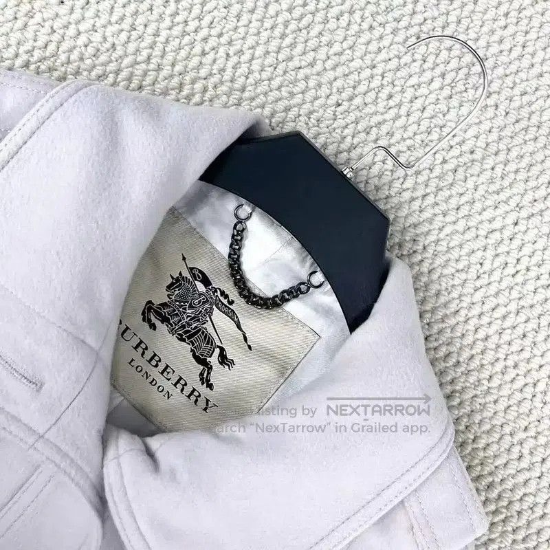 Burberry Burberry Light Gray Wool Long Coat for Women. Size S / US 4 / IT 40 - 3 Thumbnail