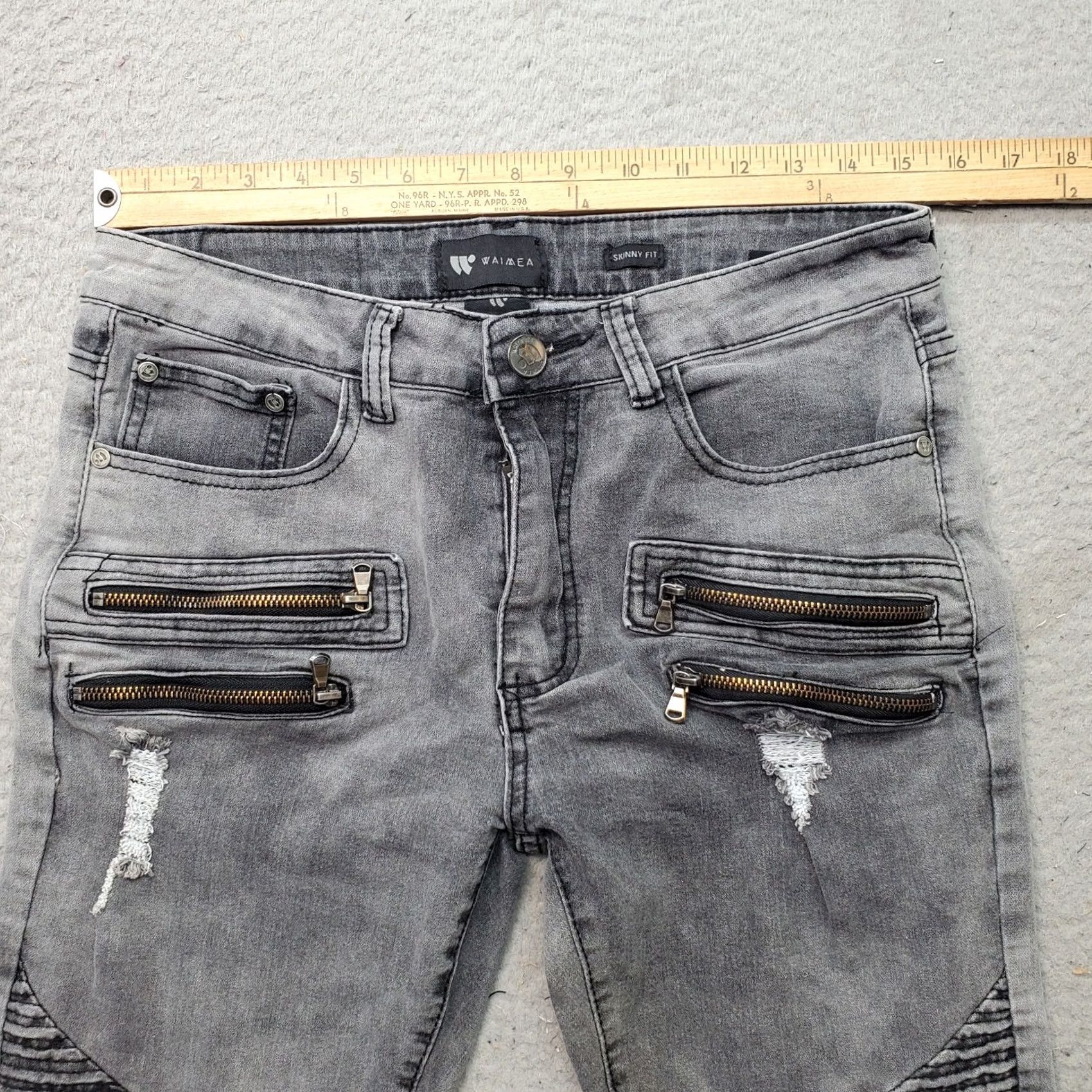 Denime Waimea Skinny Jeans Mens 30 Multi Denim Pintuck Distressed Slim Fit Zip Pockets Jeans May Include 5-Pocket Design 30 Inseam Mens Size 30 Size US 30 / EU 46 - 5 Thumbnail