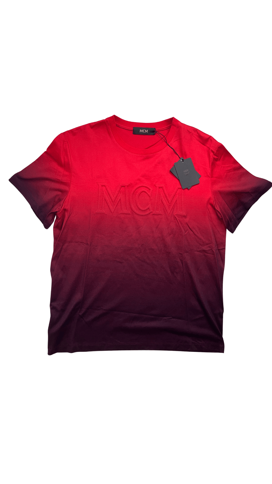 image of MCM 5-41 NWT Msrp $295 Men's Top Ombre 100% Cotton Ruby Red M (Size Medium)