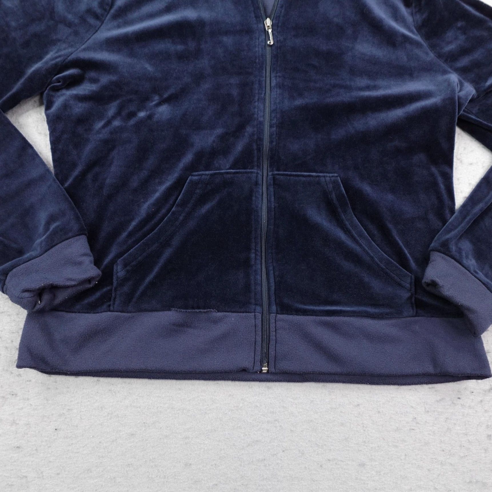 Juicy Couture Juicy Couture Hoodie Womens M Blue Velour Rhinestone Track Sweat Suit Top Size M / US 6-8 / IT 42-44 - 4 Thumbnail