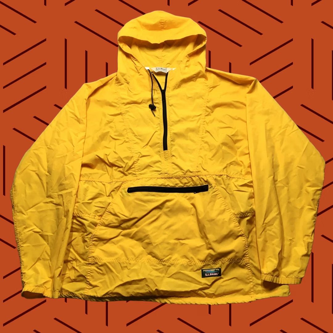Vintage VINTAGE L.L.Bean Jacket Mens 56 Regular Yellow Nylon Hooded Anorak Pullover 80s USA Mens Size US XL / EU 56 / 4 - 1 Thumbnail