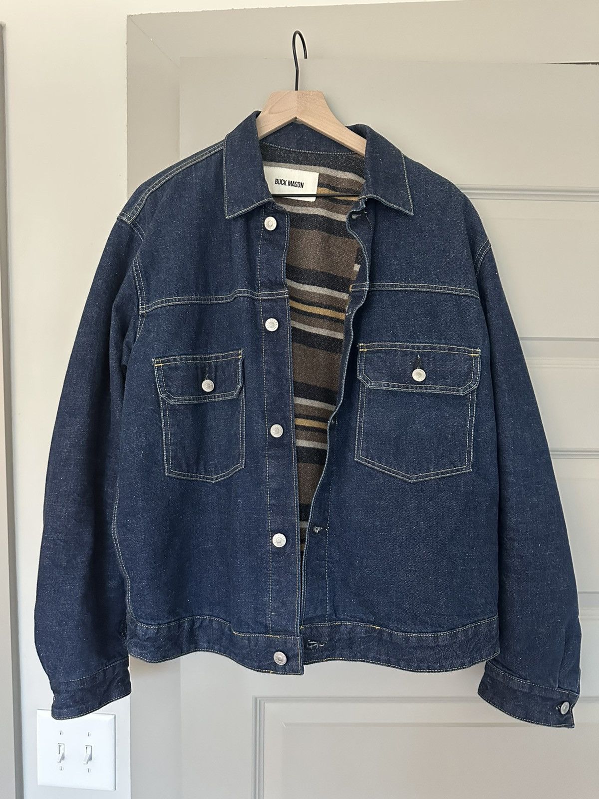 Buck Mason Buck Mason RC Denim Blanket Lined Trucker Jacket Size US L / EU 52-54 / 3 - 1 Preview