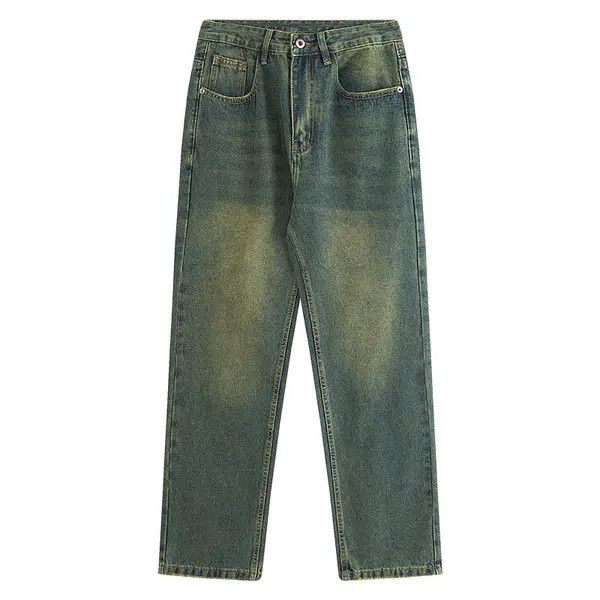 Japanese Brand Classic retro casual versatile olive green loose jeans Size US 32 / EU 48 - 5 Thumbnail