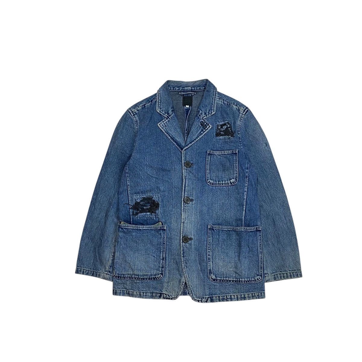 Full Count & Co. Fullcount Distressed Patchwork Coverall Denim Jacket Size US M / EU 48-50 / 2 - 1 Thumbnail