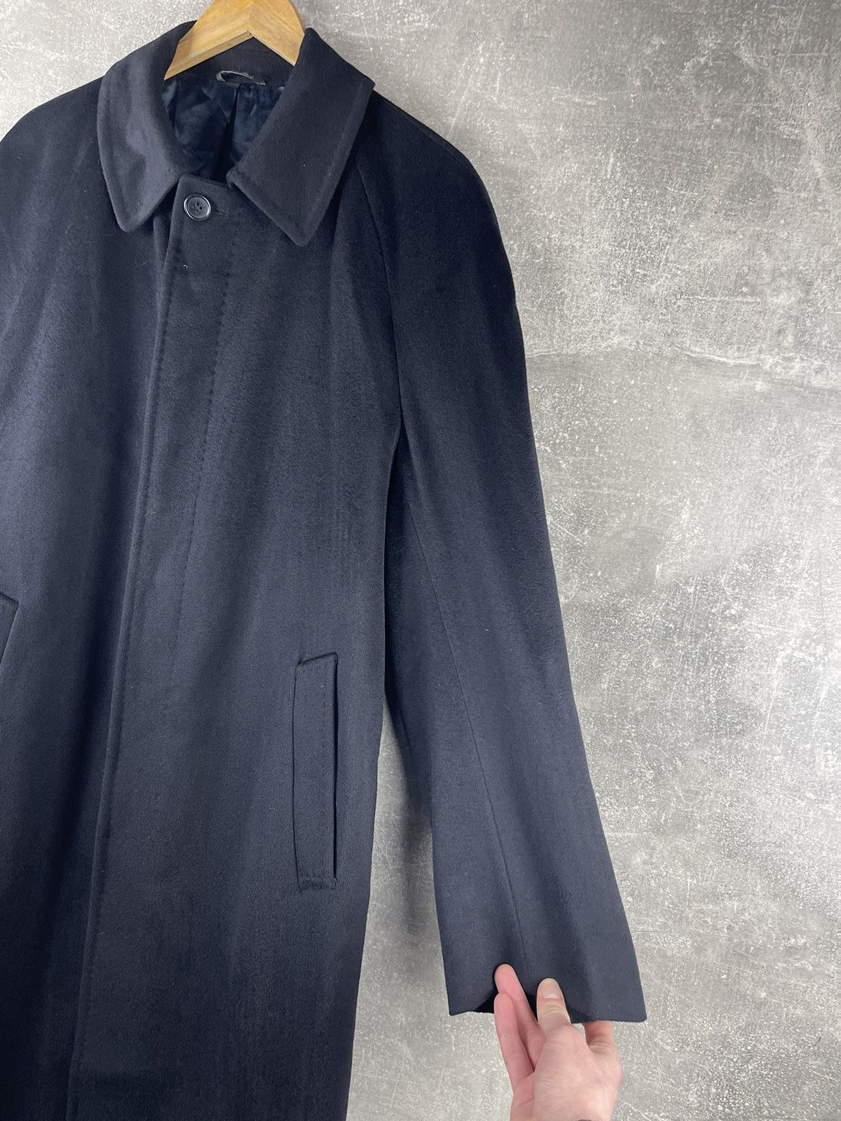 Tombolini Tombolini ing Loro Piana Wool Belted Overcoat Black Size US L / EU 52-54 / 3 - 5 Thumbnail