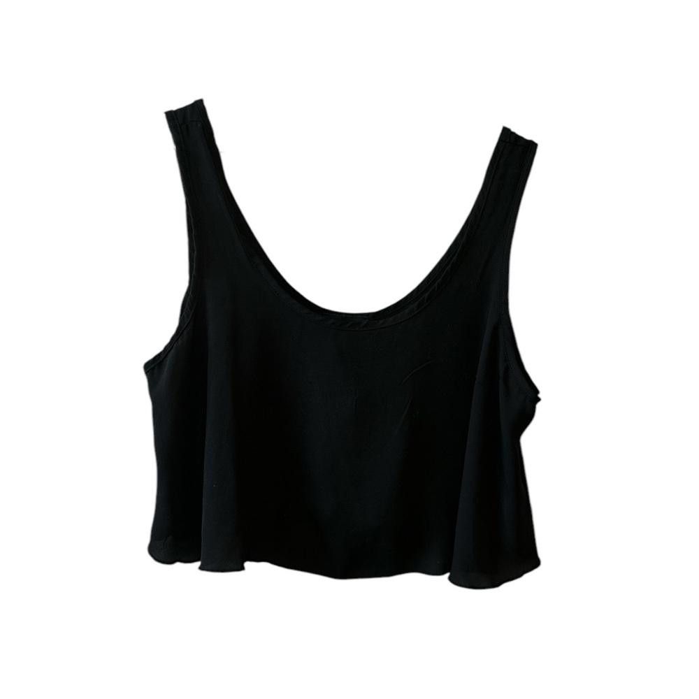 Designer BNWT Seductions Black Sleeveless Cropped Tank Top Size S / US 4 / IT 40 - 1 Thumbnail