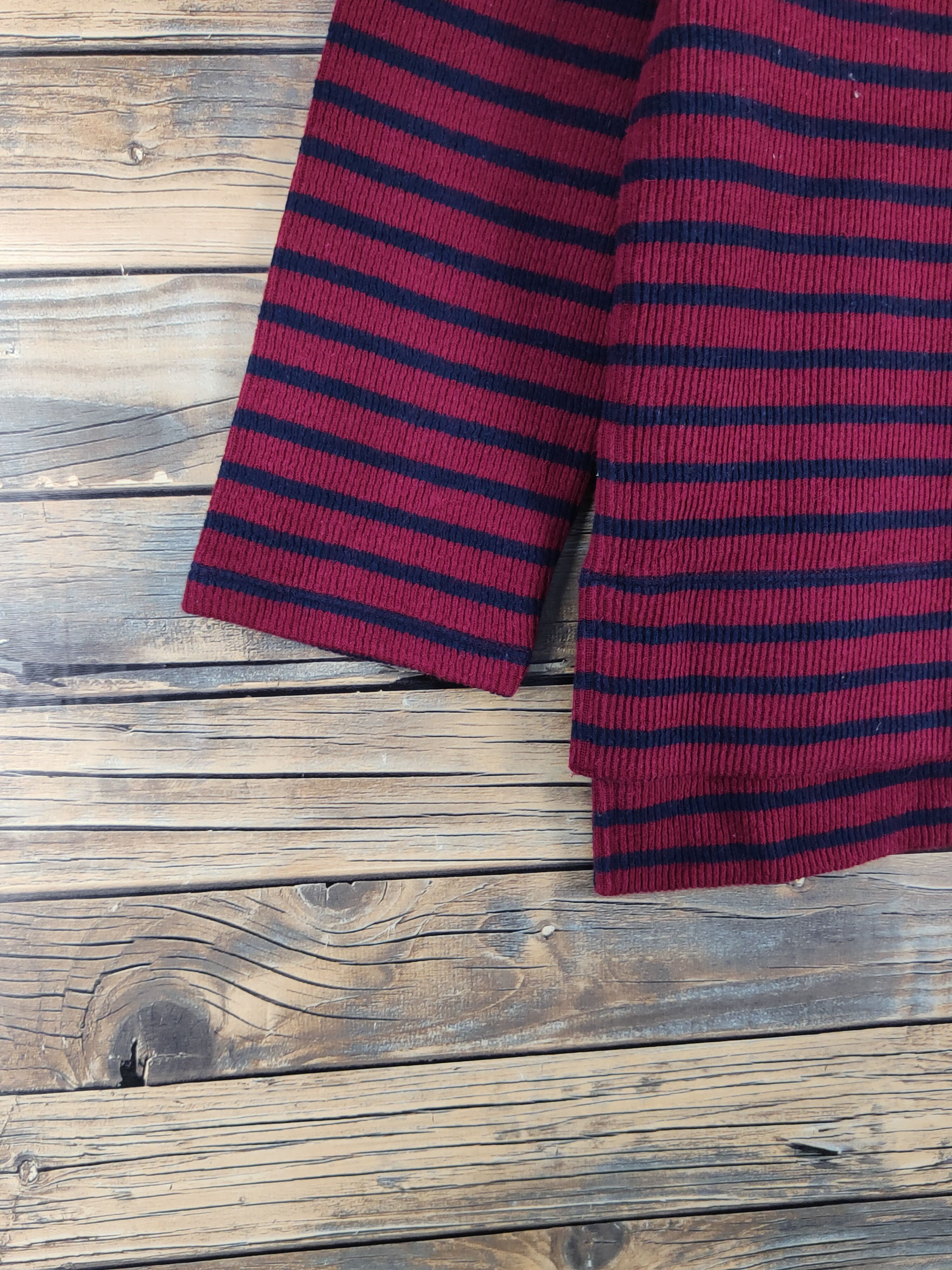 Global Work × Japanese Brand Global Work Navy Red stripe Knitwear Sweatshirts #W1554 Size L / US 10 / IT 46 - 5 Thumbnail