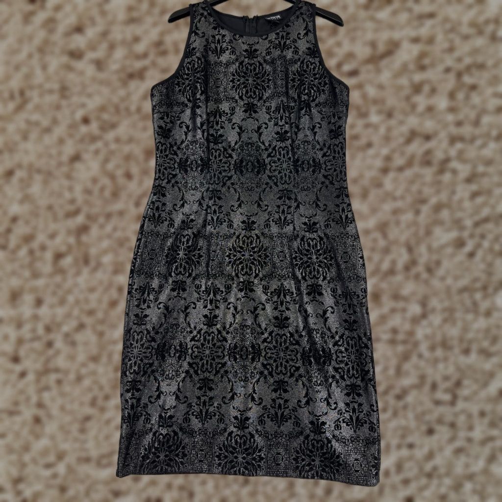 Vintage Enfocus Studio Dress Womens 4 Black Floral Print Sleeveless Polyester Blend Size S / US 4 / IT 40 - 1 Thumbnail