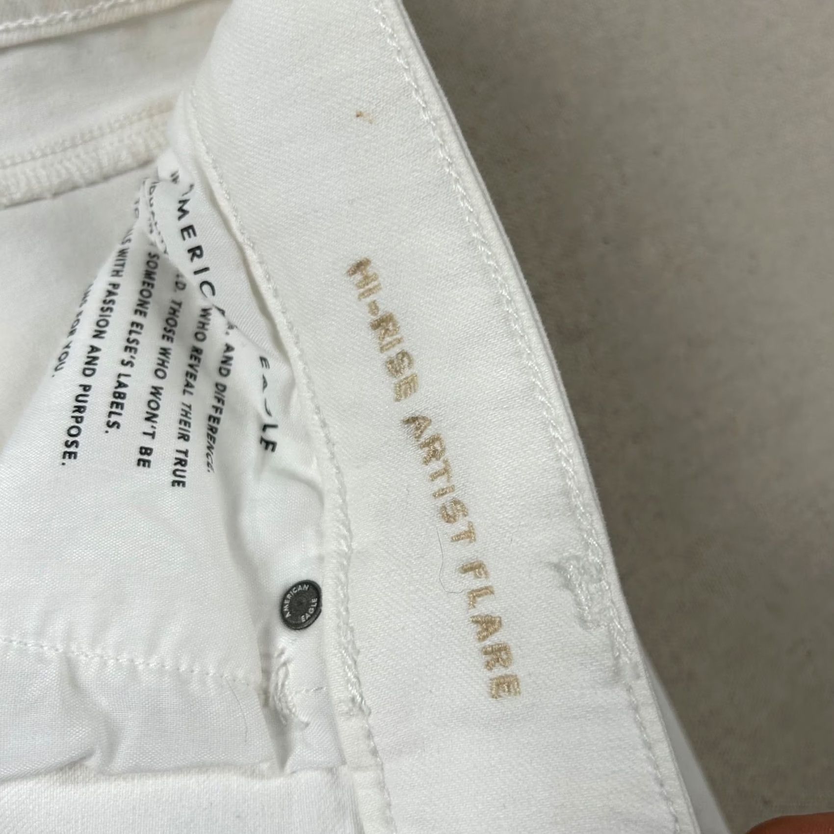 American Eagle Outfitters American Eagle Womens 20 Reg Hi-Rise Artist Flare Bell Bottom Jeans Disco White Size 26" / US 2 / IT 38 - 5 Thumbnail