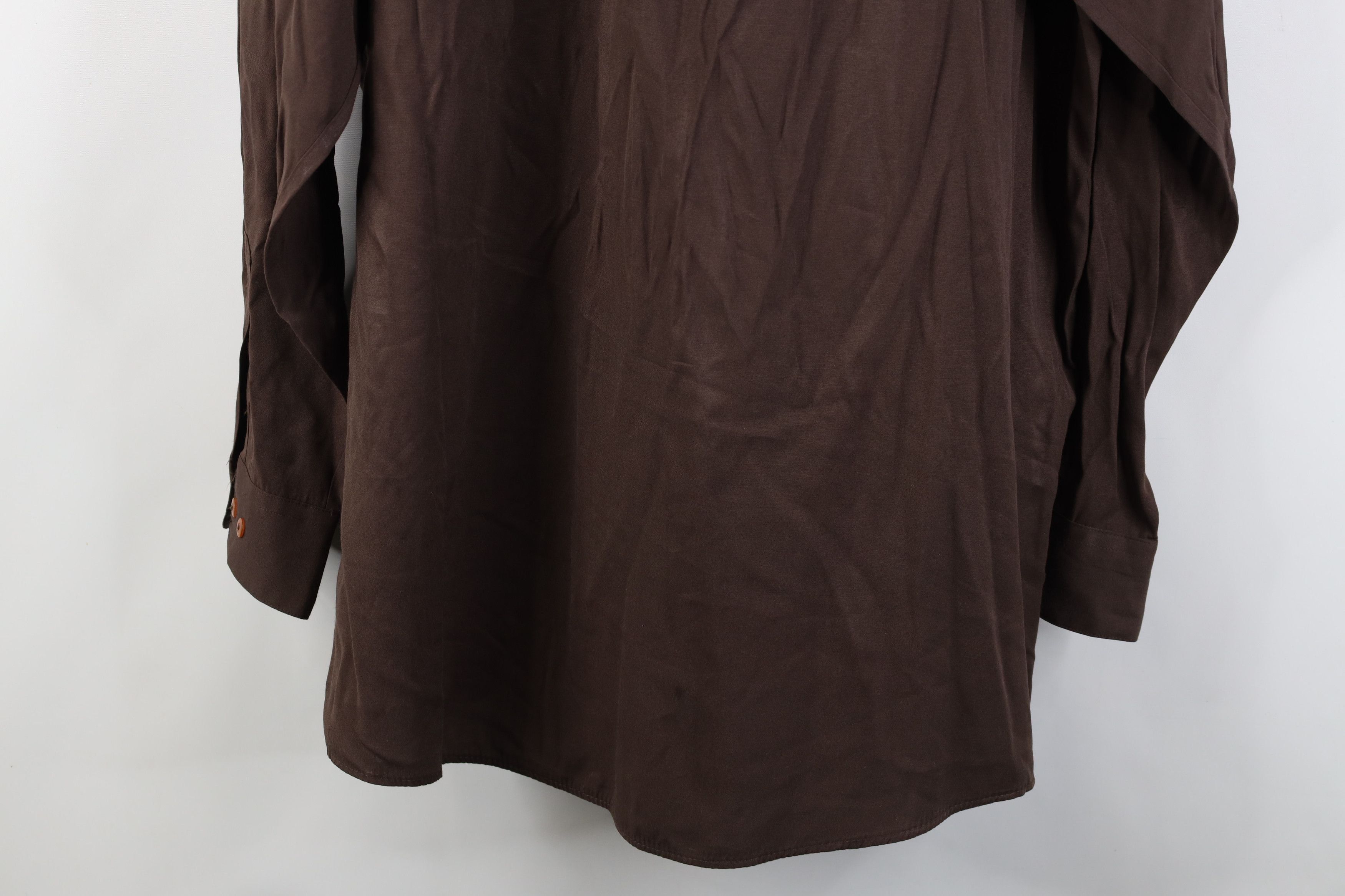 Vintage Vintage 90s Streetwear Gabardine Band Collar Button Shirt Size US XL / EU 56 / 4 - 13 Thumbnail