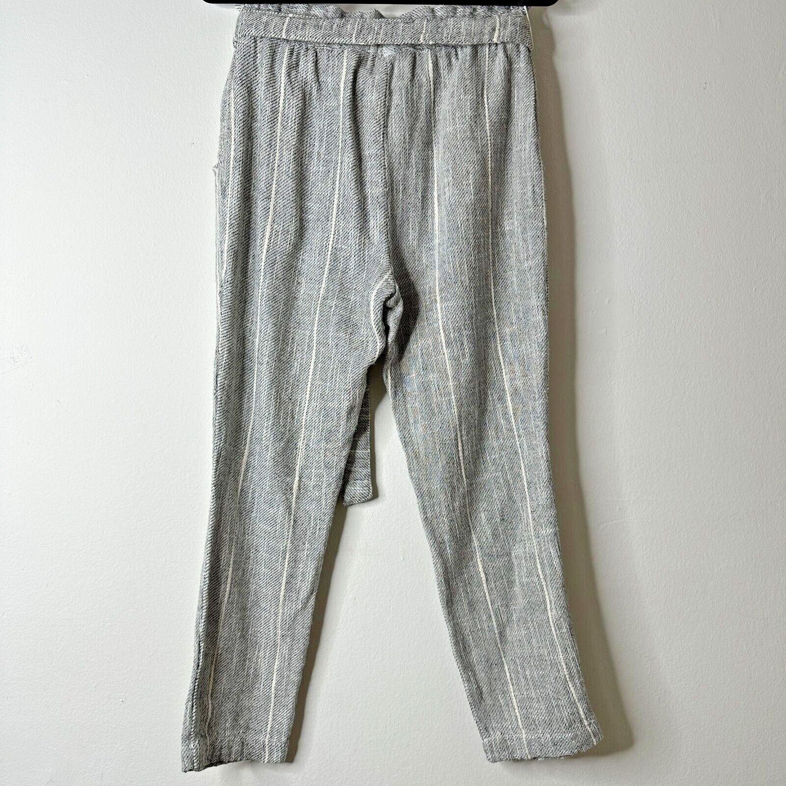 Free People Free People Casual Cream & Black Stripe Crop Pant Tie Belt 2 Size 26" / US 2 / IT 38 - 2 Thumbnail