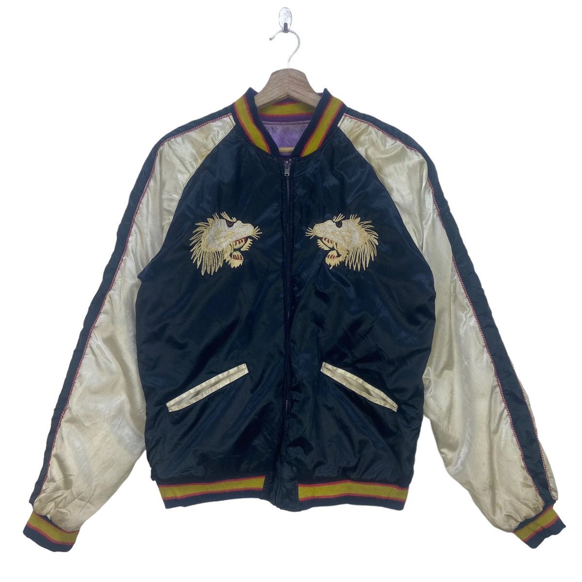 Japanese Brand Vintage 70s Sukajan Dragon Tiger Motorcycle Gang Size US S / EU 44-46 / 1 - 5 Thumbnail