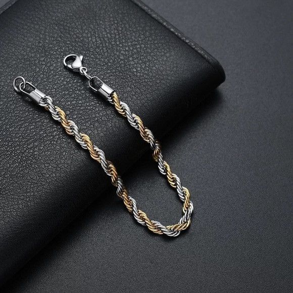 Other 5mm Stainless Steel Twist Chain Bracelet Size ONE SIZE - 2 Thumbnail