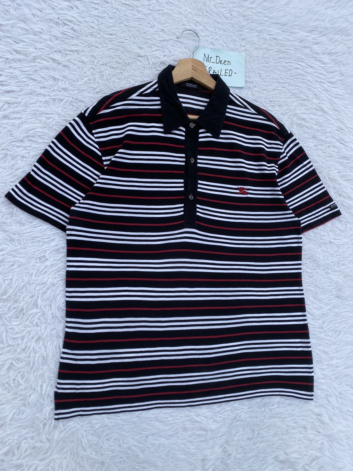 Burberry Rare Vintage Burberry Black Label Stripes Polo Tee Size US M / EU 48-50 / 2 - 3 Thumbnail
