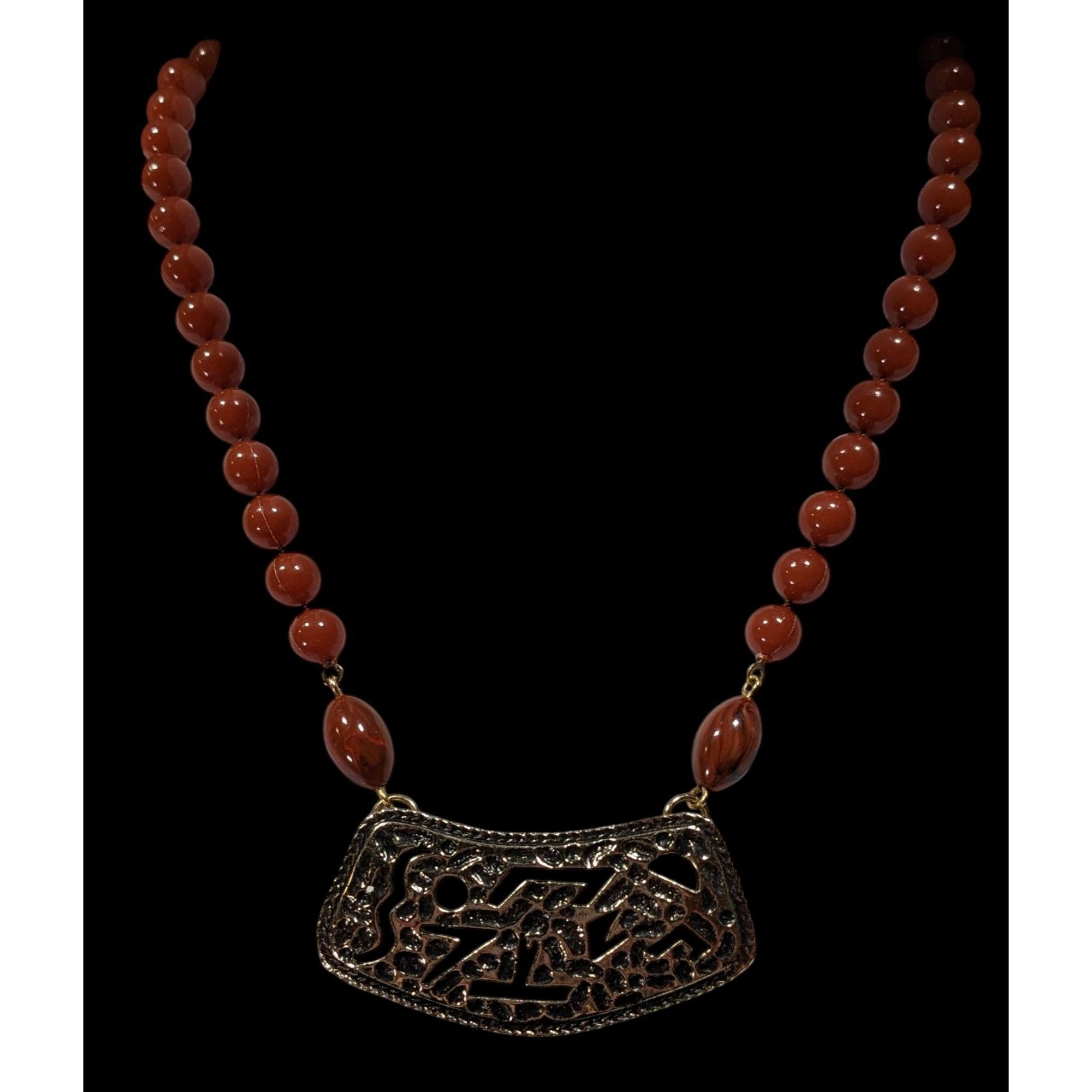 Other Vintage Sarah Coventry Beaded Abstract Cutout Pendant Neckla Size ONE SIZE - 2 Thumbnail