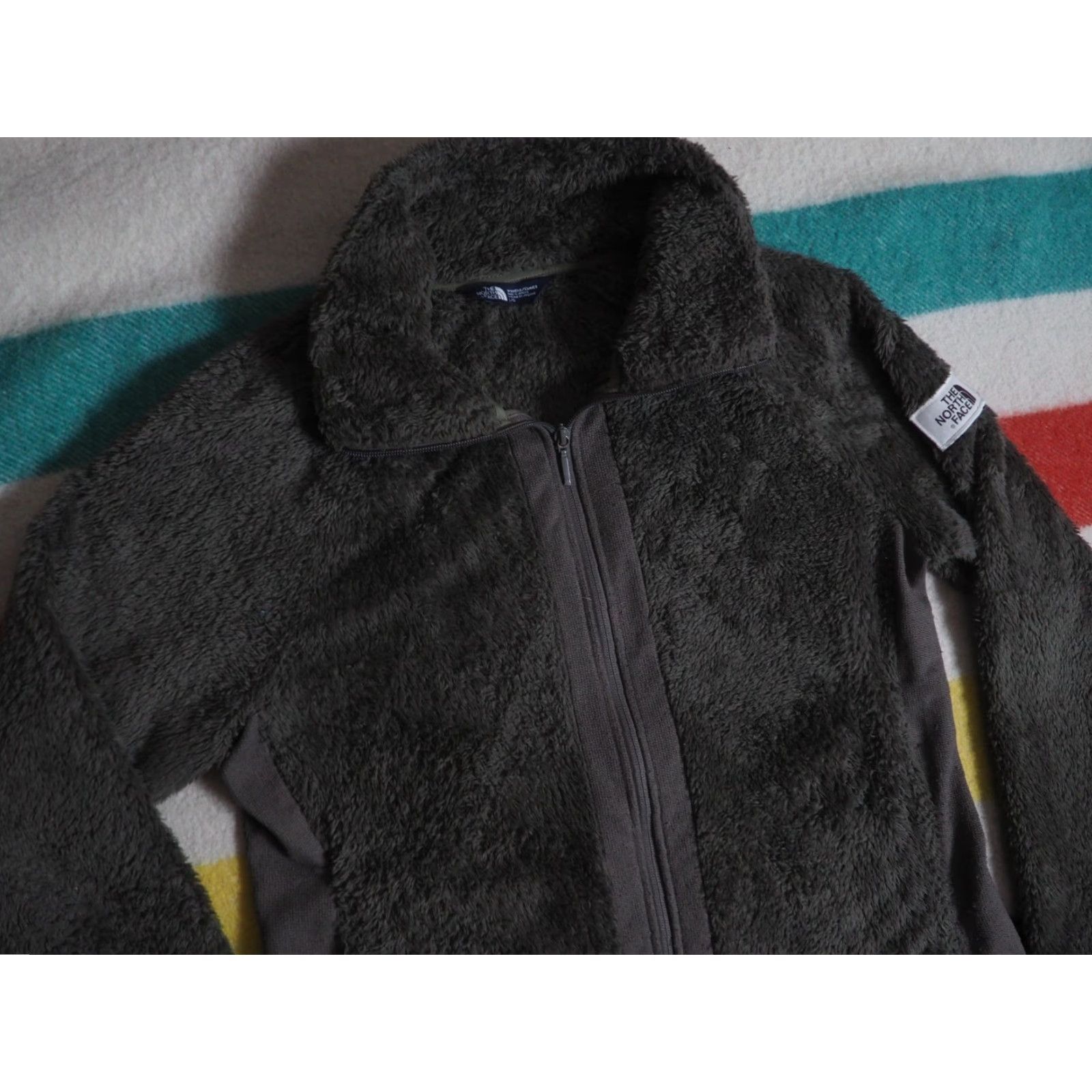 The North Face The North Face TNF Osito Green Fuzzy Fleece Zip Outdoor Hiking Jacket Womens L Size L / US 10 / IT 46 - 3 Thumbnail