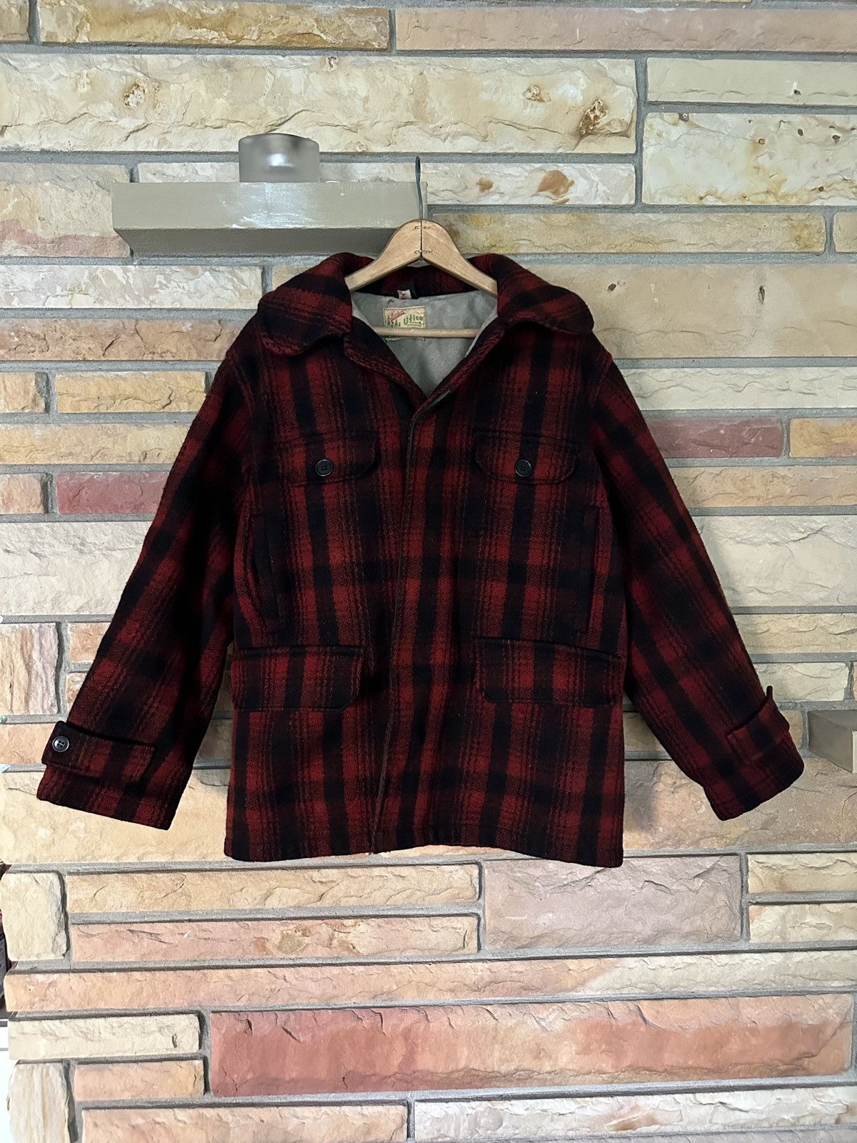Vintage Vintage 40s Duxbak Utica Buffalo Plaid Wool Hunting Jacket Size US L / EU 52-54 / 3 - 1 Thumbnail