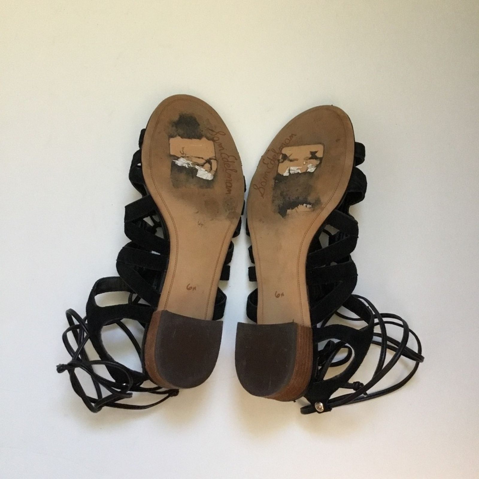 Sam Edelman Sam Edelman Black Suede Sandals with Laces Size US 6 / IT 36 - 5 Thumbnail