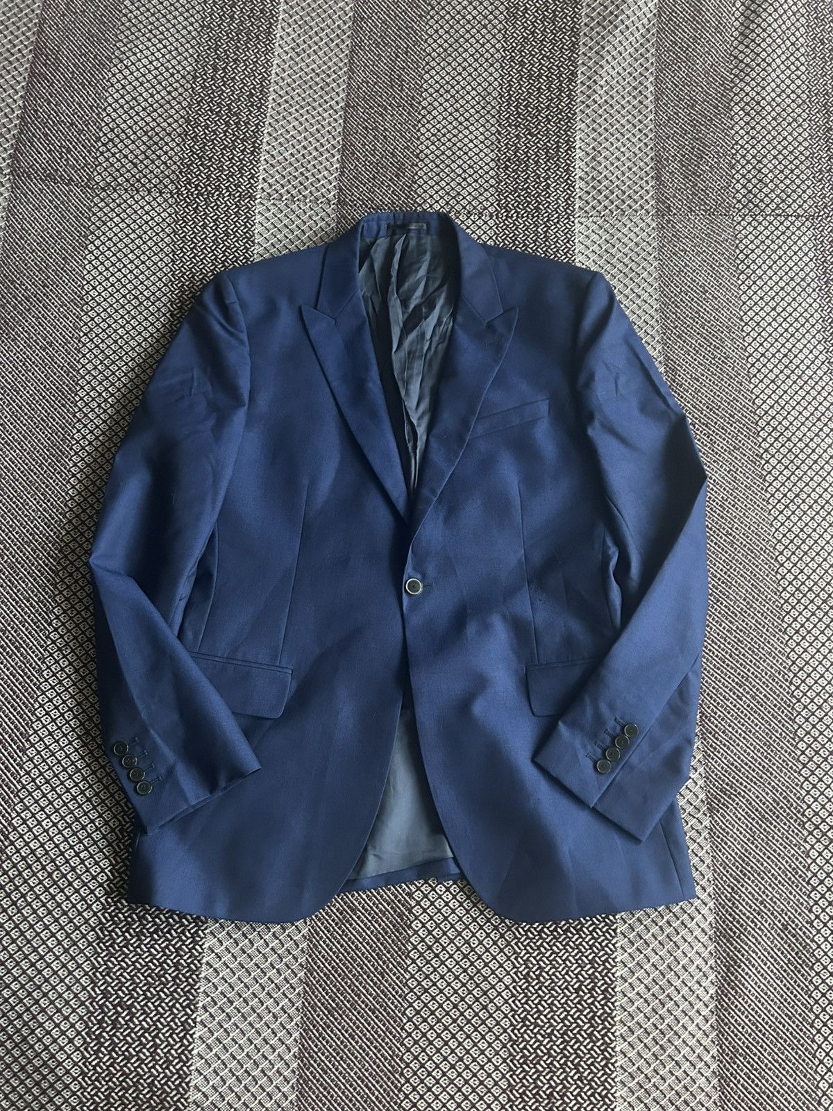 Reiss Reiss Blue Suit Solid Style Classic One Button Mens Size 40R Size 40R - 2 Thumbnail