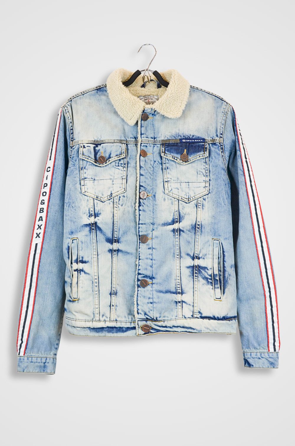 Japanese Brand Cipo & Baxx Sherpa Denim Jacket – Size L (Fits M/L) Size US L / EU 52-54 / 3 - 1 Thumbnail