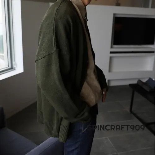 VIBE Green Button Up Knit Cardigan Sweater Size US L / EU 52-54 / 3 - 6 Thumbnail