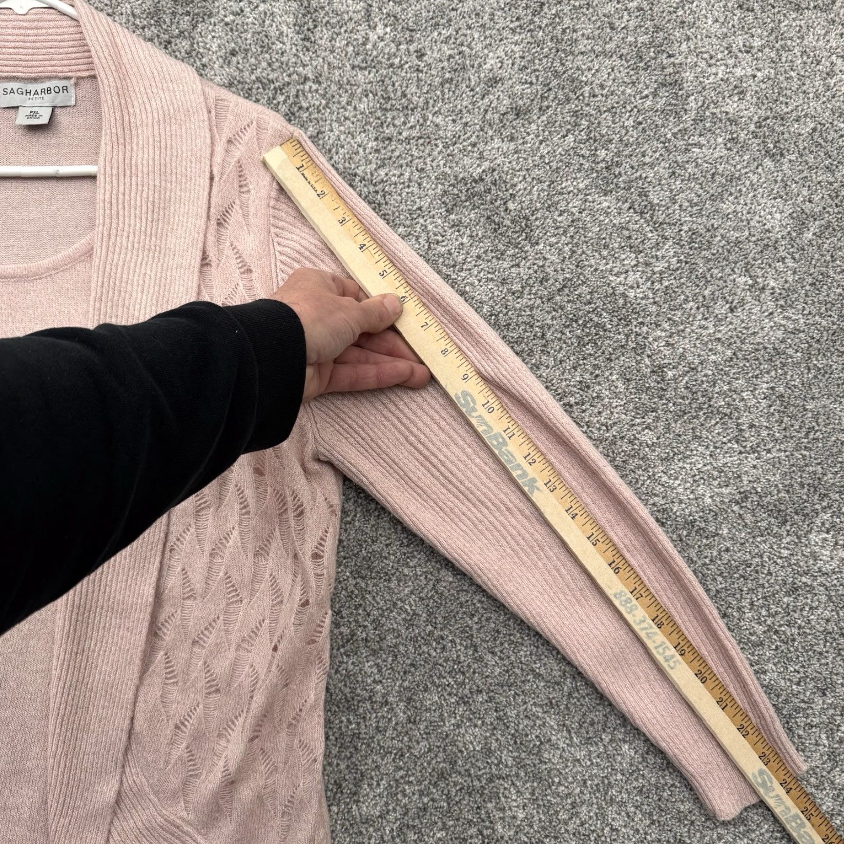 Vintage Sag Harbor Cardigan Womens PXL Petite Open Front Feminine Grandmacore Lagenlook Pink Knit Sweater Cardigan Womens Casual Travel 2000s? Size XL / US 12-14 / IT 48-50 - 4 Thumbnail