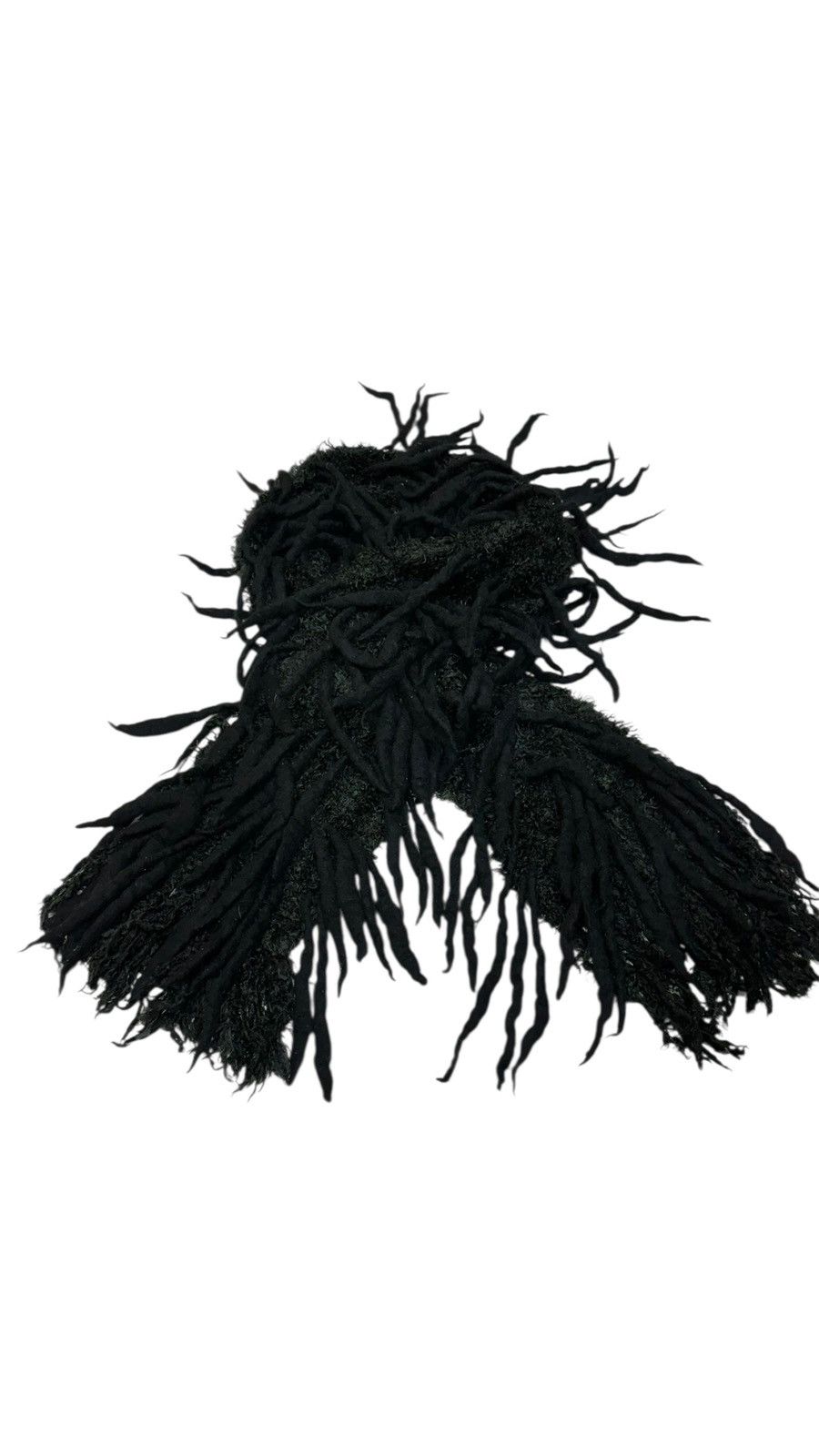 Issey Miyake AW 2002 Issey Miyake Black Olive Twisted Wool Scarf/ Muffler Size ONE SIZE - 4 Thumbnail