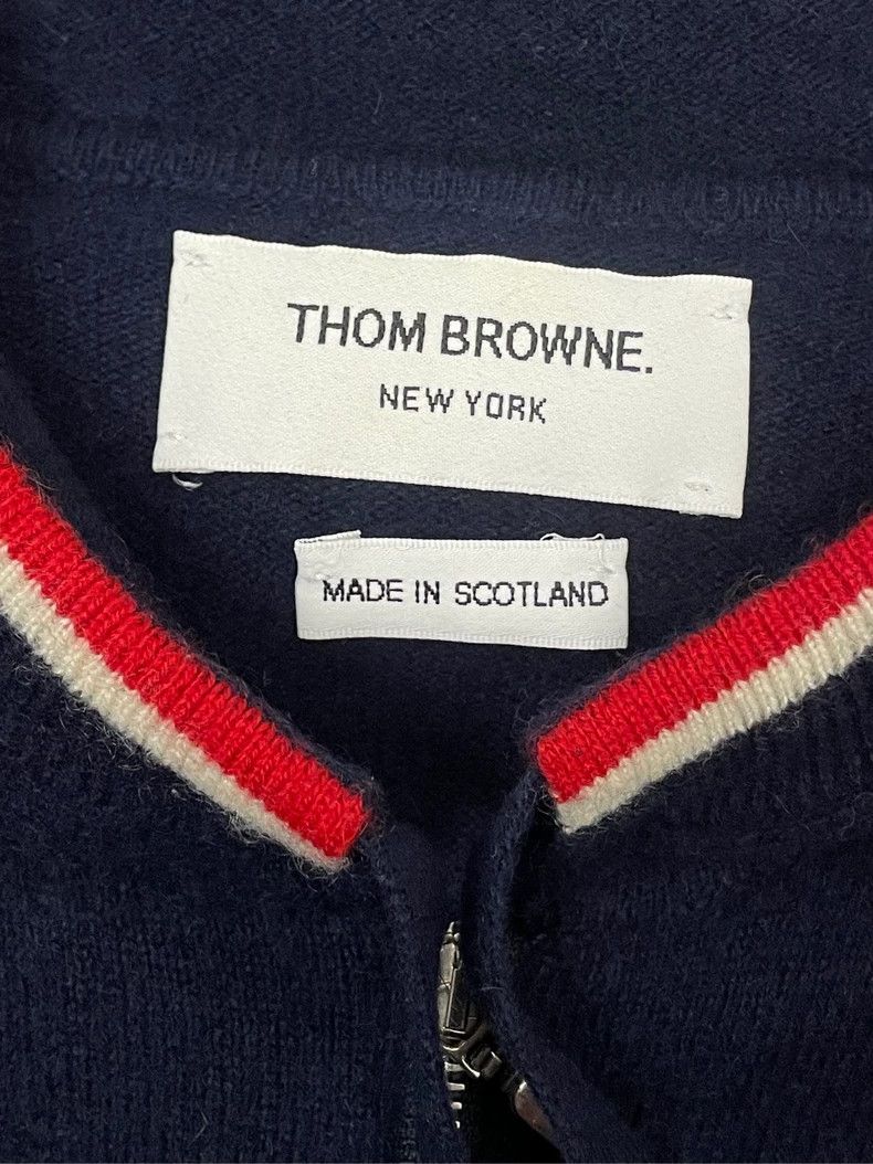 Thom Browne Thom browne Dark blue rare color stripe pure cashmere zippe Size US L / EU 52-54 / 3 - 5 Thumbnail