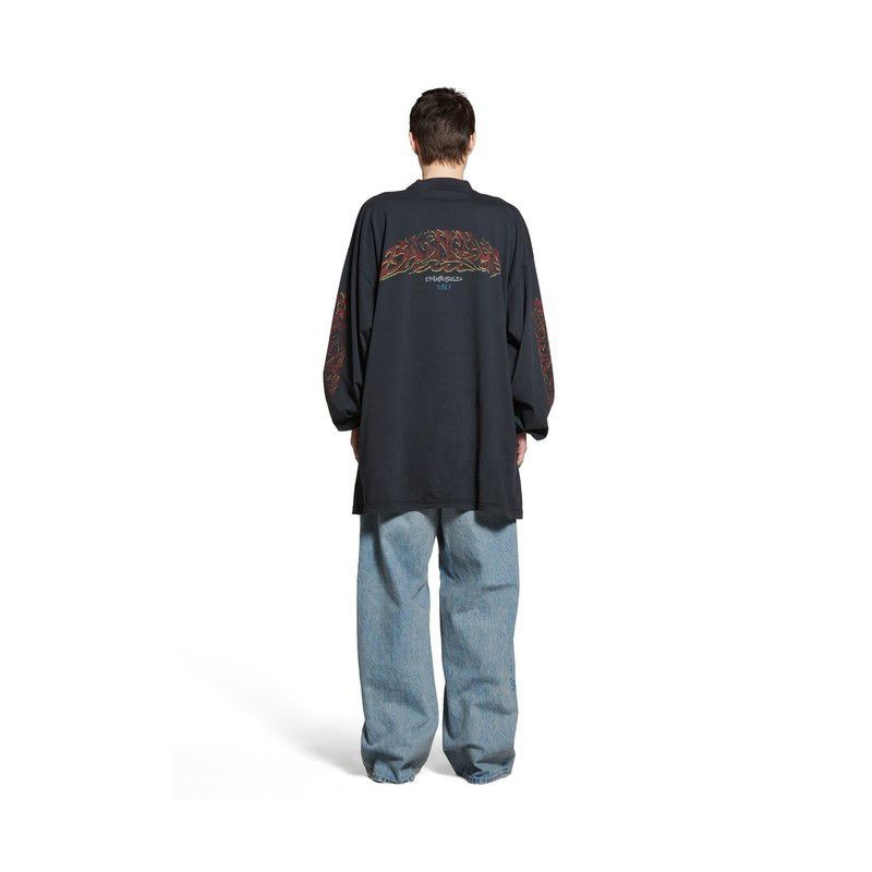 Balenciaga o1tr1nto1025 Offshore Long Sleeve T-Shirt Oversized in Black Size US M / EU 48-50 / 2 - 3 Thumbnail