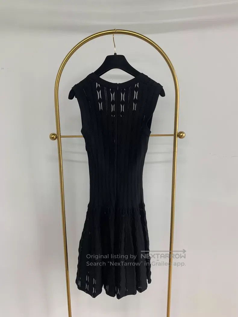 Alaia Alaia Black Knit Fit-and-Flare Dress Size XS / US 0-2 / IT 36-38 - 3 Thumbnail