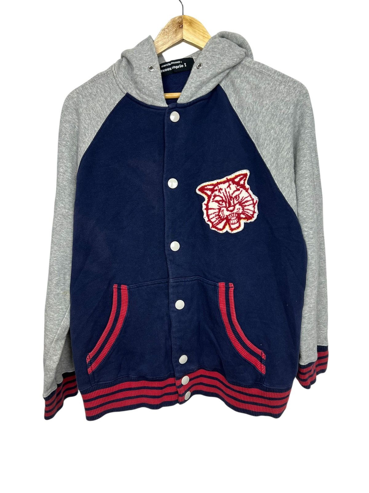 mercibeaucoup Vtg Mercibeaucoup, Je Vous Enprie! Varsity Hoodie Size US L / EU 52-54 / 3 - 1 Thumbnail