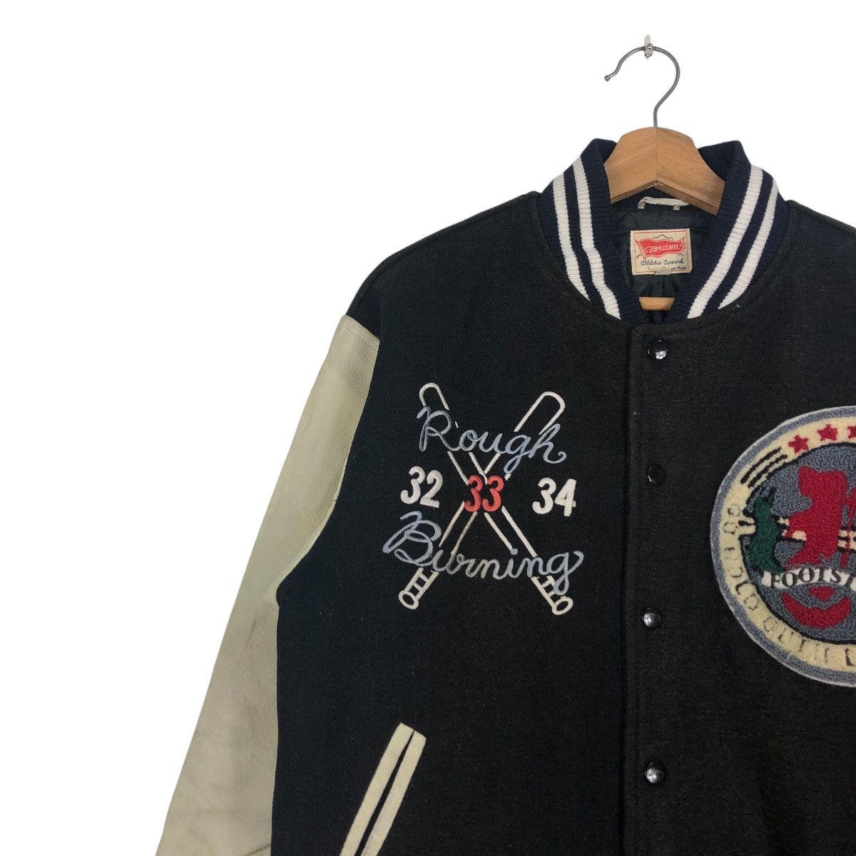 Vintage 🔥VINTAGE VARSITY JACKET LEATHER GUMUINTL UNION MADE Size US M / EU 48-50 / 2 - 9 Thumbnail
