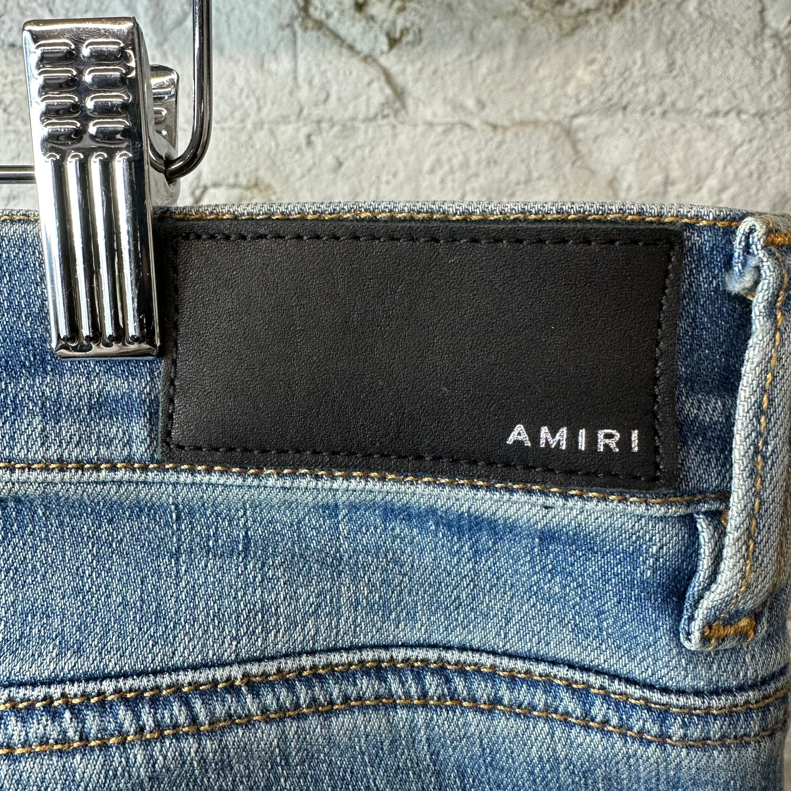 Amiri Amiri Green Camo Bones Blue Denim Jeans Sz 38 Size US 38 / EU 54 - 4 Thumbnail