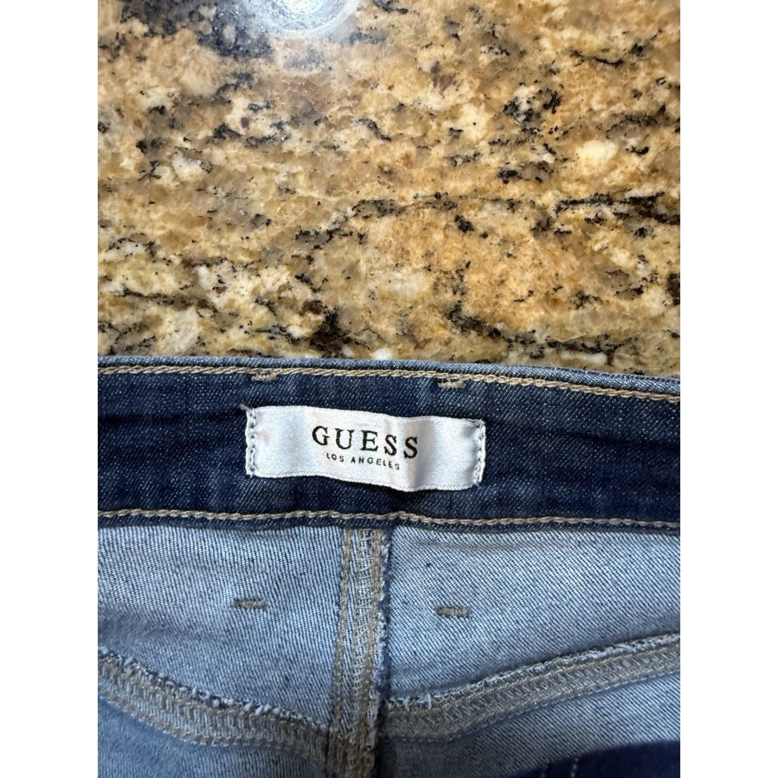 Guess GUESS Women's Denim Blue Jean High Waisted Shorts 27 Regular Cotton Blend Zip Rise High Shorts Women, 27, Blue Size 27" / US 4 / IT 40 - 3 Thumbnail