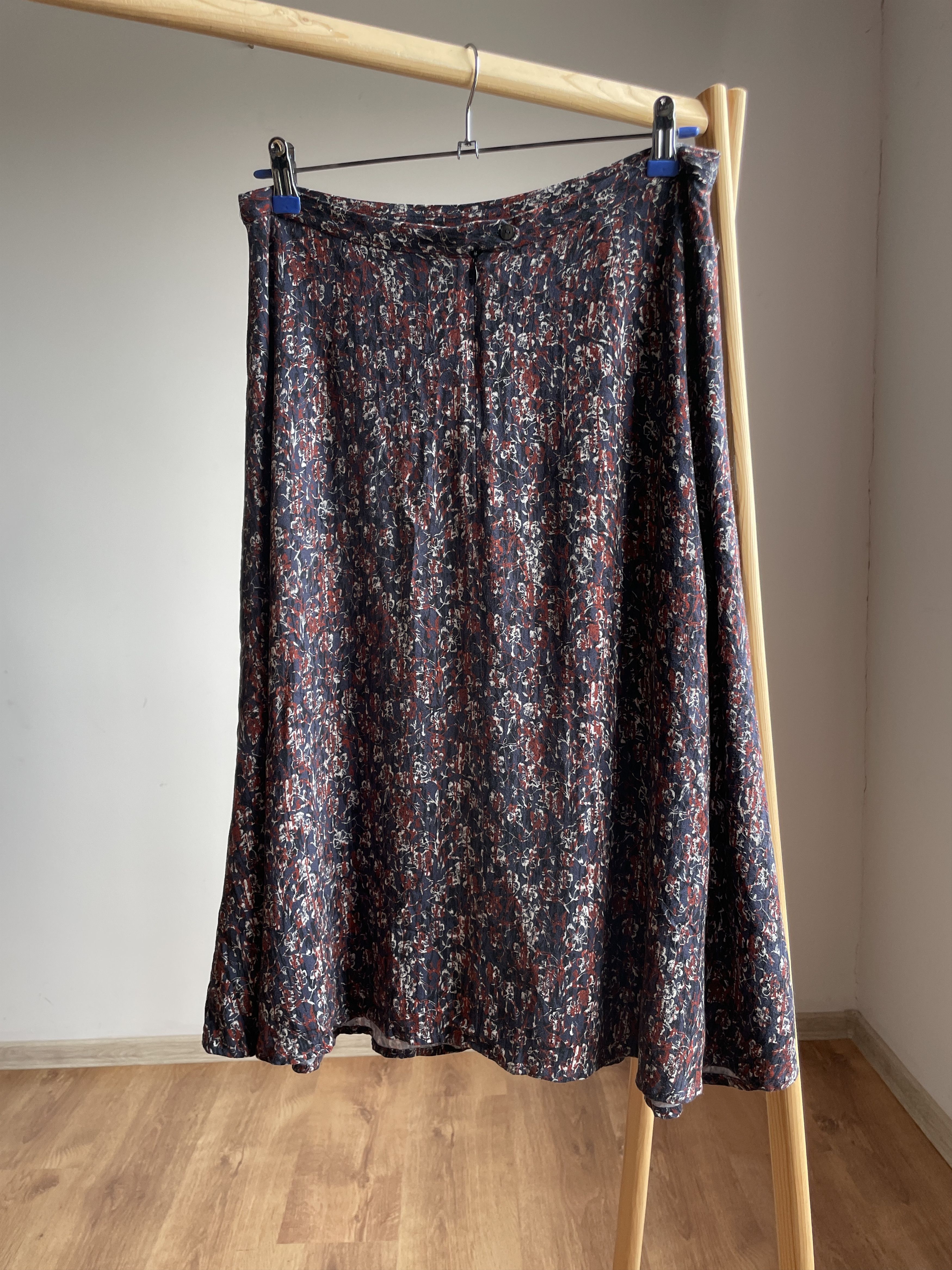 Other Brora Floral Viscose Flared Midi Skirt Size UK 12 Size 30" / US 8 / IT 44 - 2 Thumbnail