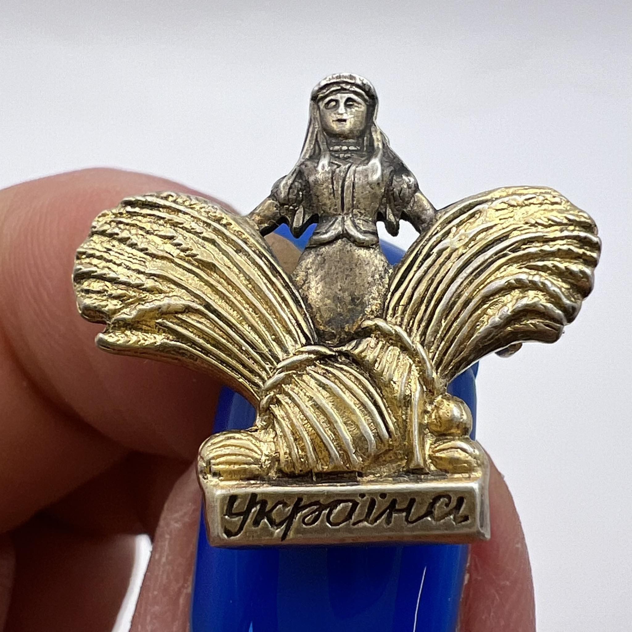 Vintage Vintage Gilt Silver 875 Jewelry Brooch Badge Sheaves Wheat Size ONE SIZE - 7 Thumbnail