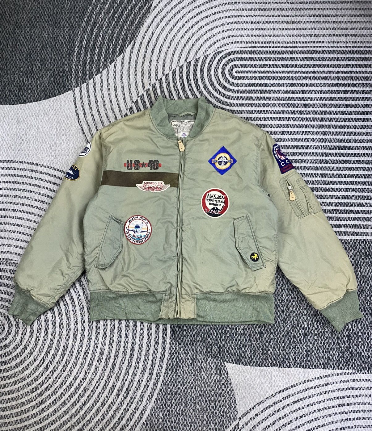 Japanese Brand Vintage Medico Pennsylvania Multi Patches Bomber Jacket Size US XL / EU 56 / 4 - 2 Thumbnail