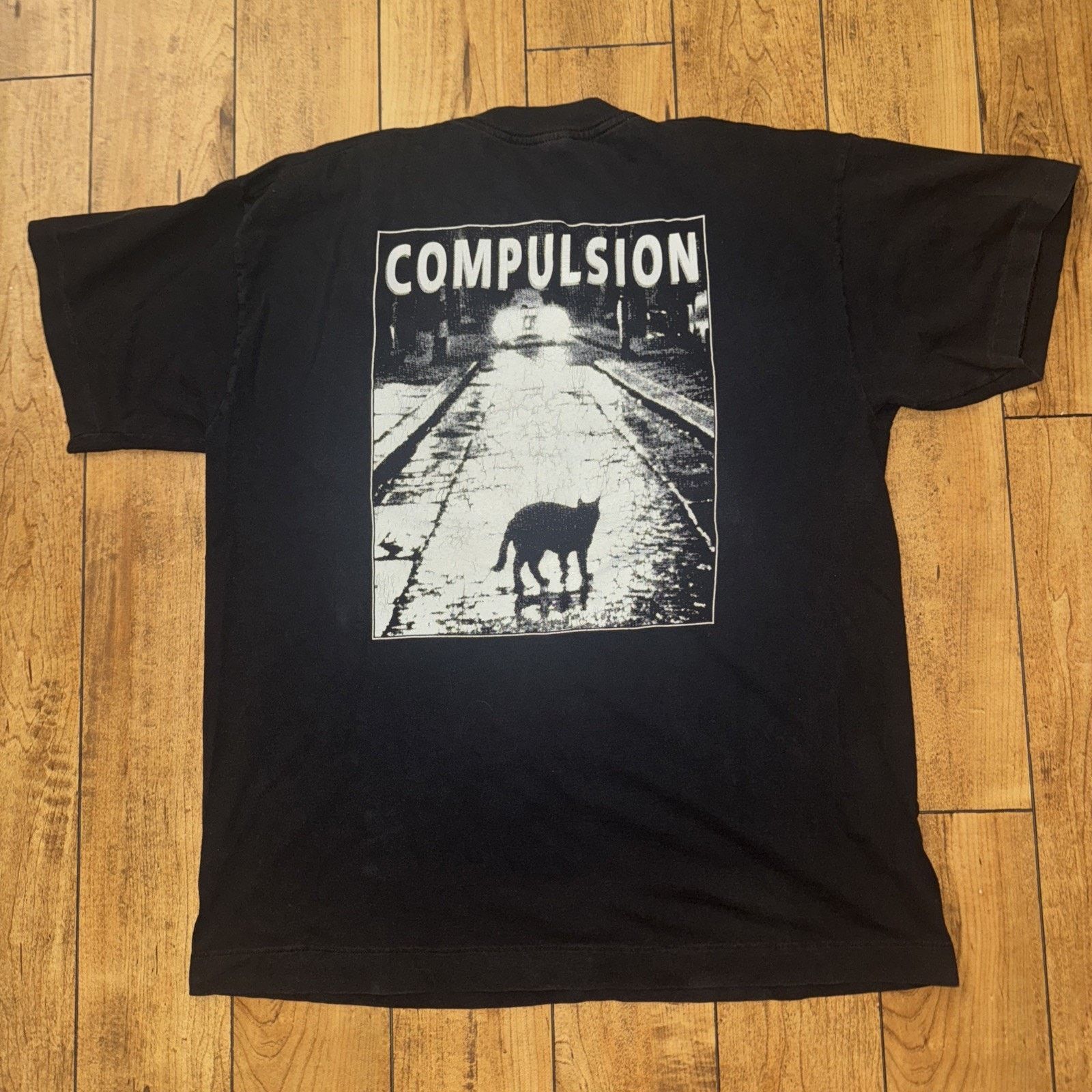 Band Tees × Vintage Vintage Screen Stars Compulsion T-Shirt Black 22x28 XL Size US XL / EU 56 / 4 - 5 Thumbnail