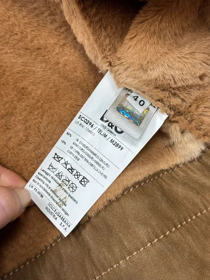 Dolce & Gabbana 2000s Dolce & Gabbana Beige & Brown Hybrid Fur Leather Jacket Size S / US 4 / IT 40 - 10 Thumbnail