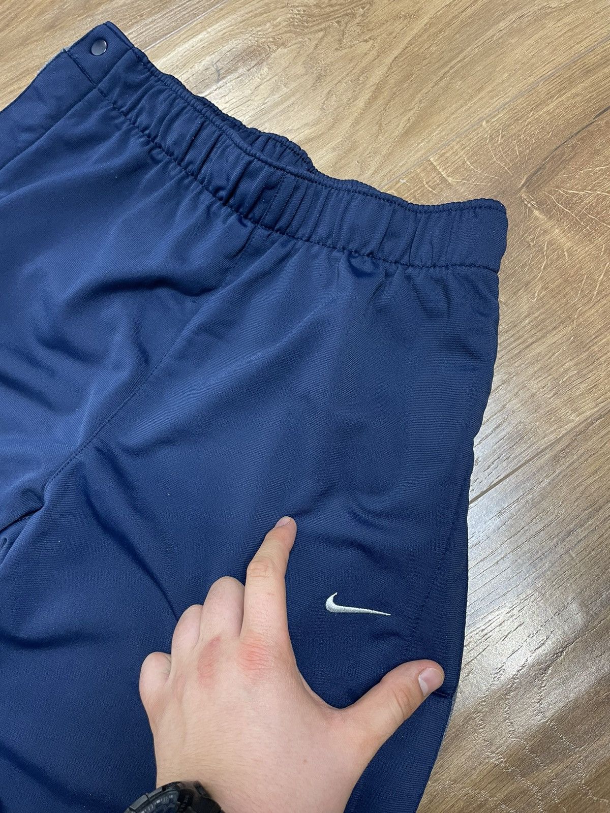 Nike × Vintage Vintage Nike Y2K Style Blue Drill Side Buttons Sweatpants Size US 30 / EU 46 - 9 Thumbnail