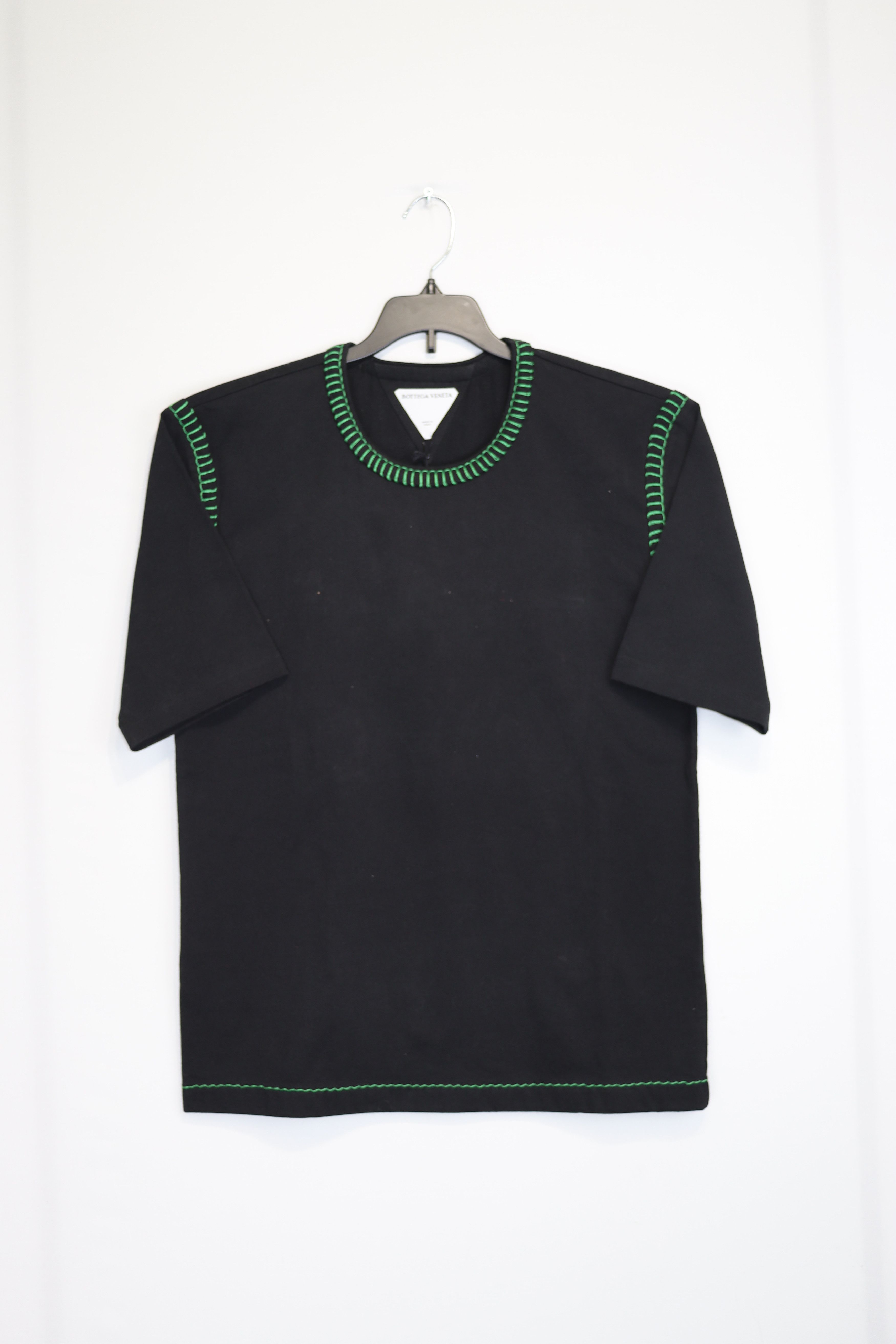 Bottega Veneta o1rshd1 Overlock Cotton Jersey T-Shirt in Black Size US S / EU 44-46 / 1 - 2 Thumbnail
