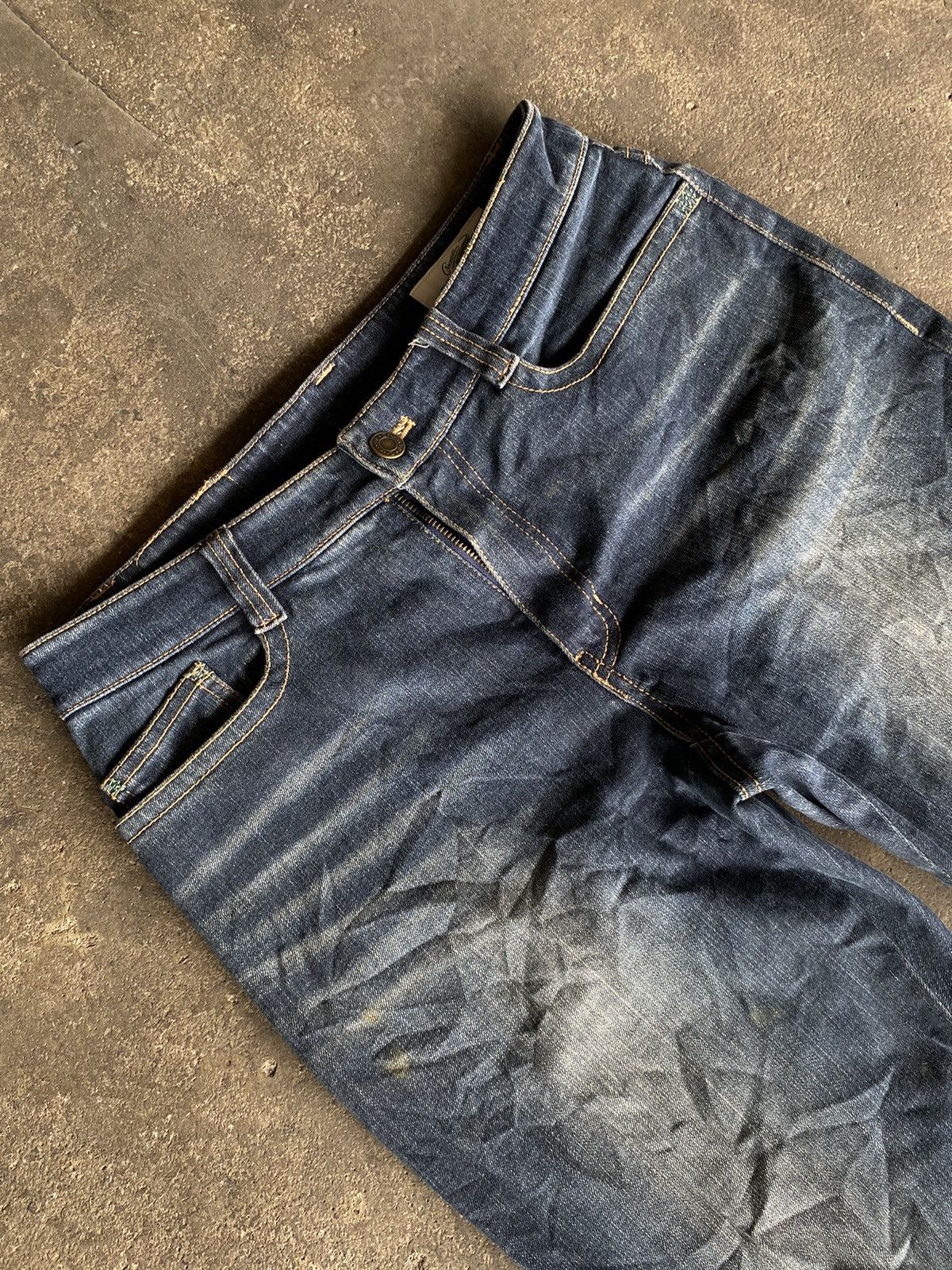 14th Addiction CROCODILE BOOTCUT DENIM PANTS Size 29" - 2 Thumbnail